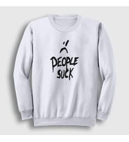 Presmono Unisex Beyaz People Suck XXXTentacion Sweatshirt 48544tt (Beyaz)