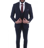 Jan Carlucci Slimfit Yelekli Drop 6 Takım (Lacivert)