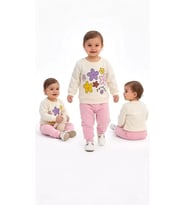 Northcity 6/24 Ay Çiçek Baskılı Basic Bebek Takımı - Antialerjik ve ÇİMA Dikişli
