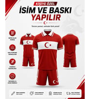 Türkiye Milli Takım Çocuk Forması Polo Yaka Y03 Kişiye Özel İsim Yazılır (Çorap Hediye )
