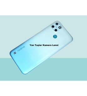 Oppo C25Y Uyumlu FULL KASA Arka Kapak Batarya Kapağı - ACIK MAVİ