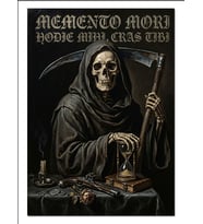 Memento Mori Azrail Kum Saati Dekoratif Kanvas - Mdf Ahşap Tablo