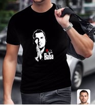 BK Gift Kişiye Özel Godfather Baba Tasarımlı Siyah T-Shirt-1