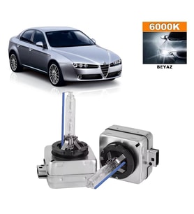 Alfa Romeo 159 Xenon D1S / D1R 6000K Beyaz HID Xenon Ampul 2 Adet