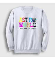 Presmono Unisex Beyaz Astroworld V3 Travis Scott Sweatshirt 44483tt (Beyaz)
