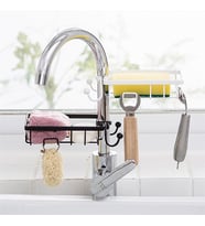 Paslanmaz Çelik Mutfak Banyo Musluğuna Sabitlenebilir Sabunluk (5365)