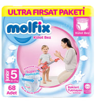 Molfix Külot Bebek Bezi 5 Beden Ultra Fırsat Paketi 68 Adet