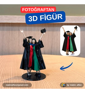 MakinaFleo Kişiye Özel Mezun Arkadaşlar 3D Figürü (10 cm)