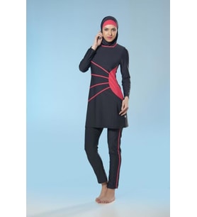 ADASEA 0385 KOYU LACİVERT TAM BOY LYCRALI TESETTÜR MAYO