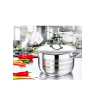Silver Derin Çelik Tencere 30 cm – 16 cm Derinlik  Profesyonel, Şık ve Dayanıklı Tasarım