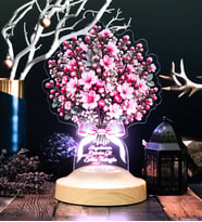 Sakura Kiraz Çiçeği Buketi LED Lamba – Kişiye Özel Işıklı Solmayan Sakura Çiçeği Sevgiliye Doğum Günü Hediyesi
