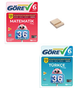 Nitelik 6. Sınıf Matematik ve Türkçe 36 Haftalık Görev Föyleri + Telefon Standı