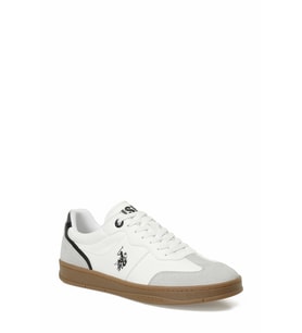 U.S. Polo Assn. YALE Süet Detaylı Hafif Günlük Erkek Sneaker Ayakkabı (Beyaz-Krem)