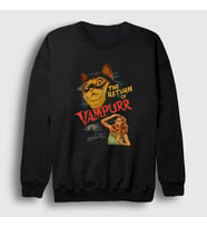 Presmono Unisex Siyah Vampurr Vampir Hediye Kedi Kedili Sweatshirt 483091tt