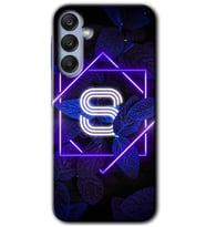 Galaxy A35 Kılıf HD Desen Baskılı Kılıf - Dark Neon Yaprak S Harfi