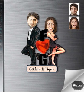 Kişiye Özel Sevgili Ahşap Magnet -47