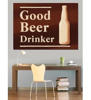 Bira Şişesi "Good Beer Drinker" Dekoratif Kanvas - Mdf Ahşap Tablo