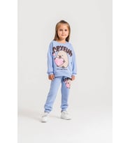 Capybara Sevimli Baskılı Kız Çocuk Simli Detaylı Sweatshirt-Eşofman Altı Üst Takım Süper Kalite