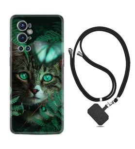 Tecno Spark 9 Pro Kılıf Resimli Boyun Askılı İpli Desenli Silikon Blue Butterflys 1350