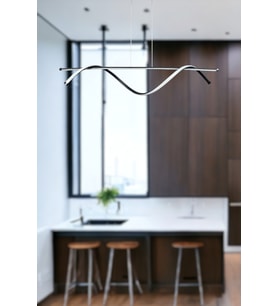 Eclipse Modern Tasarım Beyaz Ledli Cafe - Mutfak - Salon 2 Li Led Avize (Siyah)
