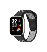 Watch 3 Spor Delikli Kordon - Siyah-Gri