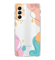 Samsung Galaxy M13 Uyumlu Köşe Korumalı Antişok Kapak Karışık Renkler Tasarımlı Şeffaf Kılıf