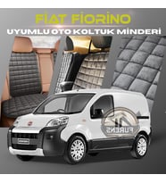 Fiat Fiorino Antrasit Renk Tay Tüyü Cepli & Terletmez Sırtlı Oto Koltuk Minder Seti - Koltuk Koruma Kılıfı (ÖN & ARKA TAM SET)