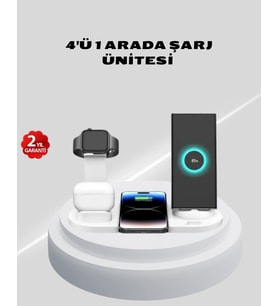 Kablosuz Şarj İstasyonu 4 ü 1 Arada İphone Watch Ve Airpods Uyumlu
