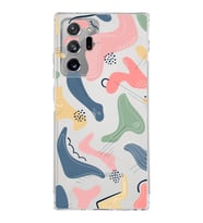 Samsung Galaxy Note 20 Ultra Kamera Korumalı Kapak Abstract Tasarımlı  Şeffaf Kılıf