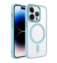 Coverzone iPhone 14 Pro Max ile uyumlu K?l?f Wireless ?arj �zellikli Metal buton Z-Krom MagSafe ile uyumlu ?effaf Transparan Double Color Silikon Kapak Ye?il