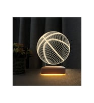 3D Led Basketbol Topu Masa Gece Lambası, Şık ve Eğlenceli Işıklandırma (Krem)