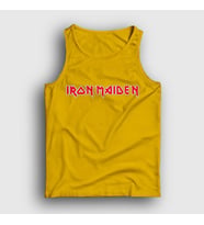 Presmono Unisex Sarı Logo Iron Maiden Atlet 86458tt (Sarı)