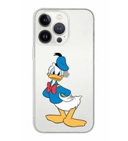 Apple iPhone 13 Pro Uyumlu Kapak Donald Duck Tasarımlı Şeffaf Silikon Kılıf