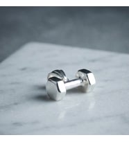 Gümüş Dumbbell Kolye Ucu 925 Ayar Gümüş Dambıl Figürlü Unisex Kolye Dumbell Kolye Ucu