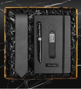 Babalar Gününe Özel Exclusive Kravat & Kişiye Özel Roller Kalem & Defter & Anahtarlık