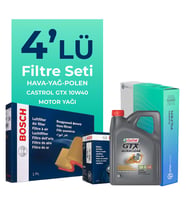 BOSCH Nissan Primera 1.6 Filtre Bakım Seti Castrol Motor Yağlı (2002-2007) 4 Lü