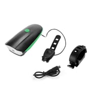 Forte GT 250 Lümen Bisiklet Ön Farı 2 İn 1 Korna 140 db Xbyc 6163 Usb Şarjlı Yeşil (Siyah)