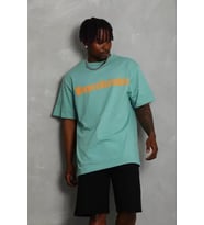 Erkek Baskılı T-Shirt Kısa Kol Bisiklet Yaka Regular Fit Rahat Kalıp Günlük Tişört - Mint Yeşili