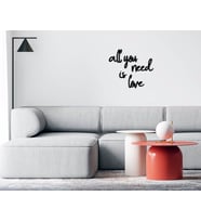 BK Home All You Need Is Love Ahşap Duvar Yazısı-1 (Siyah)