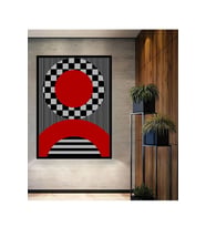 Çerçeve Görünümlü Dekoratif Ahşap Kare Geometrik Desenler Tablosu Ev/Ofis/İşyeri Tablo