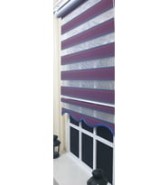 Pliseli Zebra Stor Perde Bordo Mavi Etek Dilimli ST 017