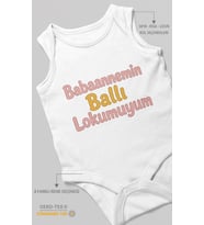 Babaannemin Ballı Lokumuyum Sıfır Kol Bebek Zıbını %100 Pamuk