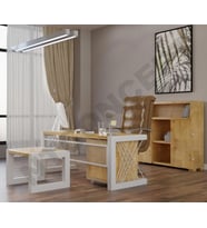 Ntconcept Wenox Doğal Ahşap Dörtlü Ofis ve Çalışma Odası Takımı