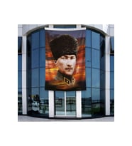 Sivil Mustafa Kemal Atatürk Portresi Poster Bayrak Raşel Kumal 4x6 metre ATA20