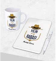 Kişiye Özel  Babalar Günü Hediyesi Defter& Kupa   &Kalem Seti