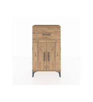 Arges Komodin Tek Raflı Tek Çekmeceli 2 Kapaklı 60x30x106 Çam-Çam