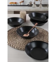 Mat Siyah Hitit Yemek Tabağı 18 cm, 6'lı Set, şık ve kullanışlı tasarım