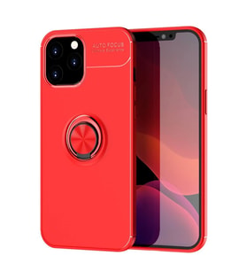 iPhone 12 Pro Max Kılıf Range Yüzüklü Silikon - Kırmızı