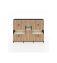 Hyperion Dolap 14 Raflı 10 Kapaklı 220x44x163 Antrasit-Çam/Aytaşı
