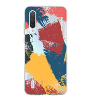 Xiaomi Mi 9 Lite Uyumlu Kapak Brushstroke Tasarımlı Şeffaf Silikon Kılıf